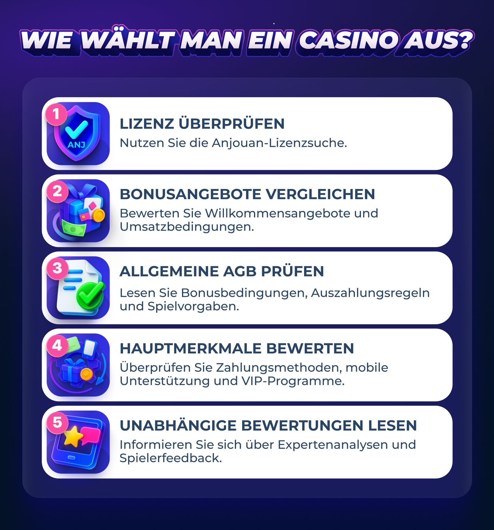 Auswahl von Anjouan Casinos